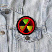 Badge Rond 7,6 Cm Symbole Radioactif Grunge No Nukes (En situation)