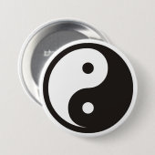 Badge Rond 7,6 Cm Symbole Yin Yang - tatouage solide (Devant & derrière)