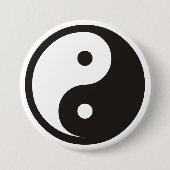 Badge Rond 7,6 Cm Symbole Yin Yang - tatouage solide (Devant)