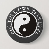 Badge Rond 7,6 Cm Symbole Yin Yang - tatouage solide (Devant)