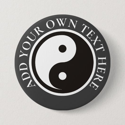 Badge Rond 7,6 Cm Symbole Yin Yang - tatouage solide (Devant)