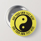 Badge Rond 7,6 Cm Symbole Yin Yang - tatouage solide (Devant & derrière)