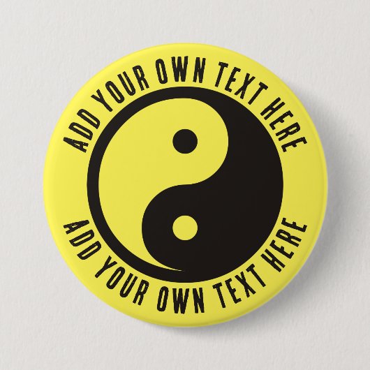 Badge Rond 7,6 Cm Symbole Yin Yang - tatouage solide (Devant)