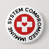 Badge Rond 7,6 Cm Système immunitaire Compromis Cross Red Heart (Devant)