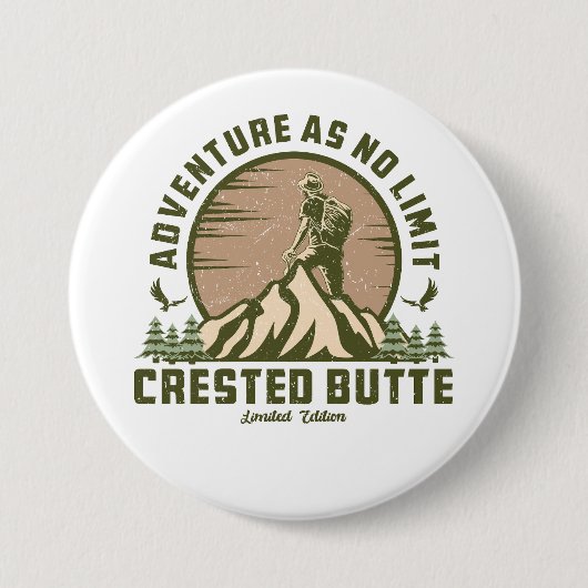 Badge Rond 7,6 Cm T-shirt Hike Sunset Hike Butte Retro Crested (Devant)