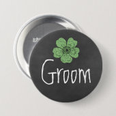 Badge Rond 7,6 Cm Tableau de bord Wild Green Roses Groom (Devant & derrière)