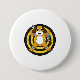 Badge Rond 7,6 Cm Tableau noir fléchettes de chien