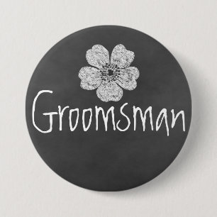 Badge Rond 7,6 Cm Tableau noir Roses blanches sauvages