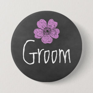 Badge Rond 7,6 Cm Tableau noir Roses roses roses sauvages