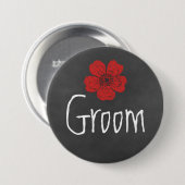 Badge Rond 7,6 Cm Tableau noir Roses rouges sauvages (Devant & derrière)
