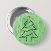 Badge Rond 7,6 Cm Tambour Arbre de Noël (Devant & derrière)
