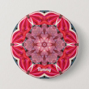 Badge Rond 7,6 Cm TAMMY ~ BLER vert rose blanc ~