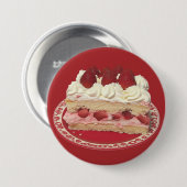 Badge Rond 7,6 Cm Tarte aux fraises (Devant & derrière)