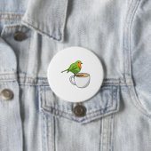 Badge Rond 7,6 Cm Tasse à café oiseau (En situation)