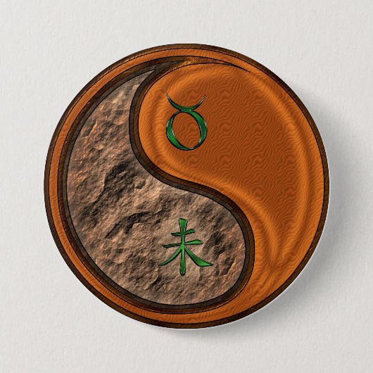 Badge Rond 7,6 Cm Taureau & Chèvre de Bois (Devant)