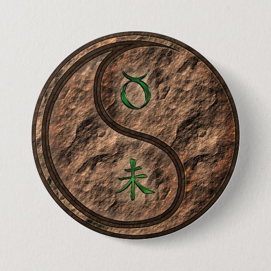 Badge Rond 7,6 Cm Taureau & Chèvre de terre (Devant)