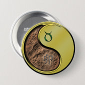 Badge Rond 7,6 Cm Taureau & Lapin de Métal (Devant & derrière)