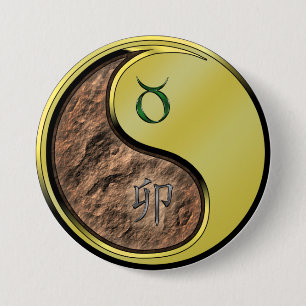 Badge Rond 7,6 Cm Taureau & Lapin de Métal