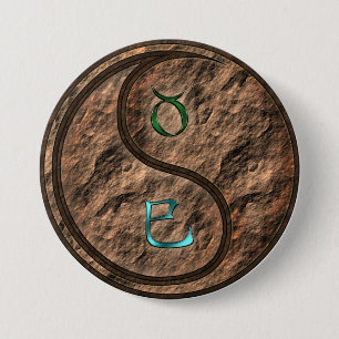 Badge Rond 7,6 Cm Taureau & Serpent de Terre
