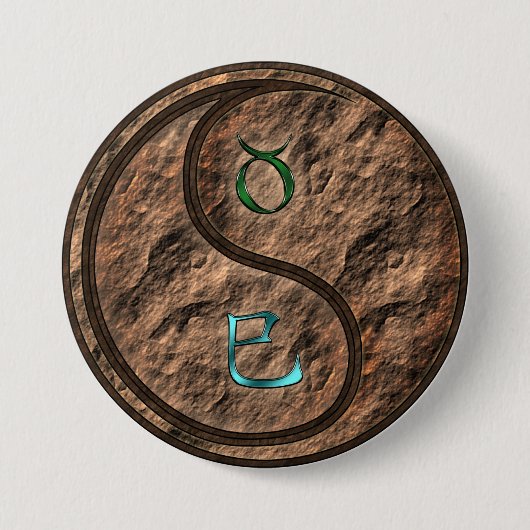 Badge Rond 7,6 Cm Taureau & Serpent de Terre (Devant)