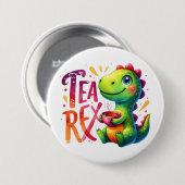 Badge Rond 7,6 Cm Tea Rex Dinosaur (Devant & derrière)