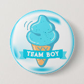 Badge Rond 7,6 Cm Team Boy Ice Cream Révélation de genre (Devant)