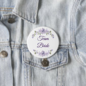 Badge Rond 7,6 Cm Team Bride Floral Button | Bridal Party Favor (En situation)