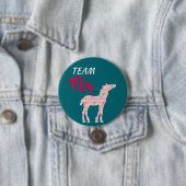 Badge Rond 7,6 Cm "Team Filly" Révélation de genre rose (En situation)