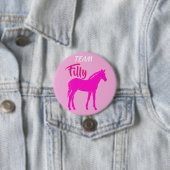Badge Rond 7,6 Cm "Team Filly" Révélation de genre rose (En situation)