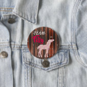 Badge Rond 7,6 Cm "Team Filly" Révélation de genre rose (En situation)