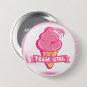Badge Rond 7,6 Cm Team Pink Ice Cream Genre Revela (Devant & derrière)