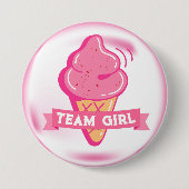 Badge Rond 7,6 Cm Team Pink Ice Cream Genre Revela (Devant)