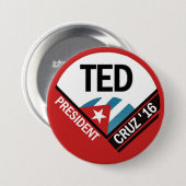 Badge Rond 7,6 Cm Ted Cruz 2016 (Devant & derrière)
