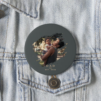 Badge Rond 7,6 Cm Tendance Moderne Minimaliste Photopop Vert Fête de