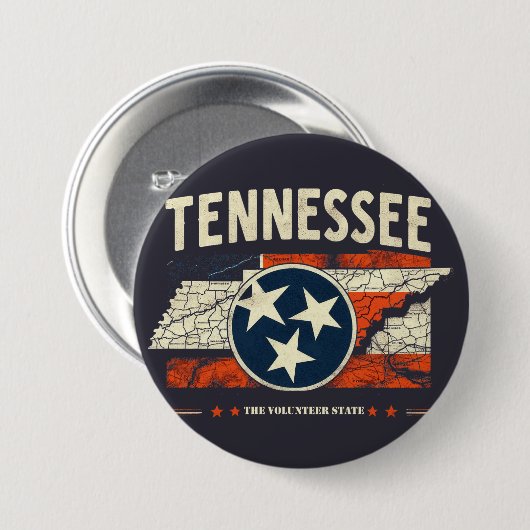 Badge Rond 7,6 Cm Tennessee (Devant & derrière)