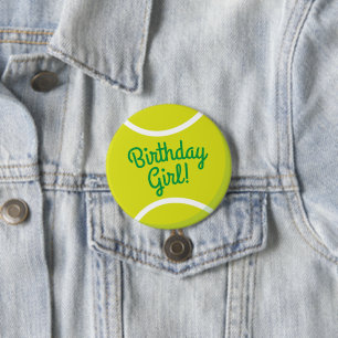 Badge Rond 7,6 Cm Tennis Ball Sports Party Anniversaire Girl Button
