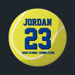 Badge Rond 7,6 Cm Tennis Joueur Numéro École Sports Équipe Bouton<br><div class="desc">Une épingle parfaite pour les amateurs de sport,  athlètes,  joueurs,  entraîneur ou capitaine de l'équipe de tennis. Vous pouvez customiser le libellé pour s'adapter à n'importe quel événement avec ce thème sportif,  que ce soit l'anniversaire,  la célébration du championnat ou la fête gagnante.</div>