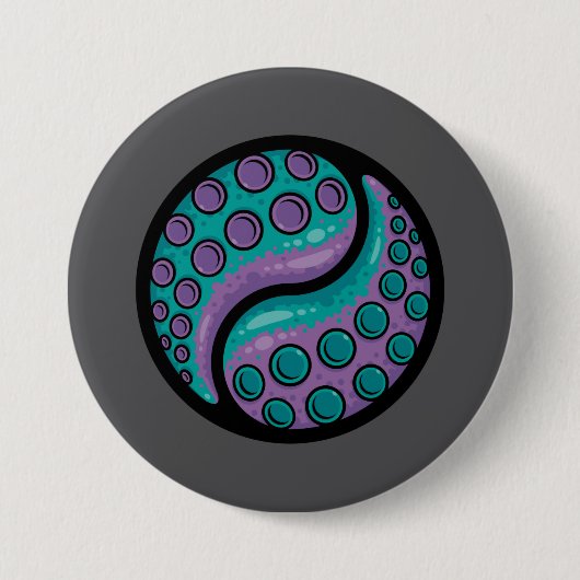 Badge Rond 7,6 Cm Tentacle Yin Yang (Devant)
