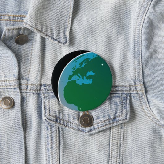 Badge Rond 7,6 Cm Terre de l'espace (En situation)
