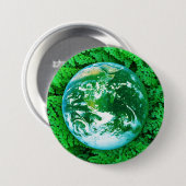 Badge Rond 7,6 Cm Terre verte - conscience écologique (Devant & derrière)