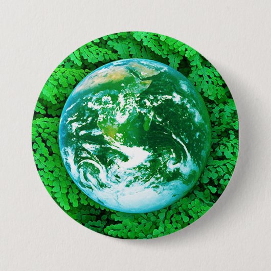 Badge Rond 7,6 Cm Terre verte - conscience écologique (Devant)