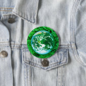 Badge Rond 7,6 Cm Terre verte - conscience écologique (En situation)