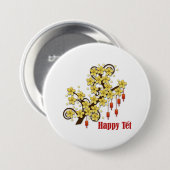 Badge Rond 7,6 Cm Tet Hoa Mai (Devant & derrière)