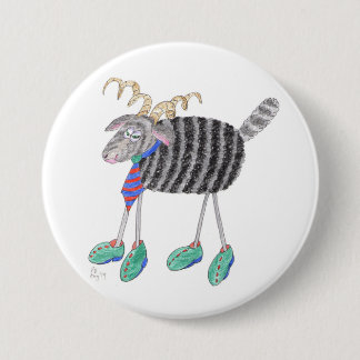 Badge Rond 7,6 Cm Tête de Ram / Mouton de Posh