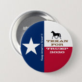 Badge Rond 7,6 Cm Texan pour l'atout 2020 (Devant & derrière)