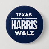 Badge Rond 7,6 Cm Texas pour Harris Walz (Devant)