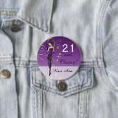 Badge Rond 7,6 Cm Texte de l'anniversaire | do-it-yourself de fille (En situation)