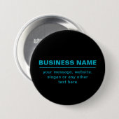 Badge Rond 7,6 Cm Texte personnalisable pour l'entreprise, etc. Noir (Devant & derrière)