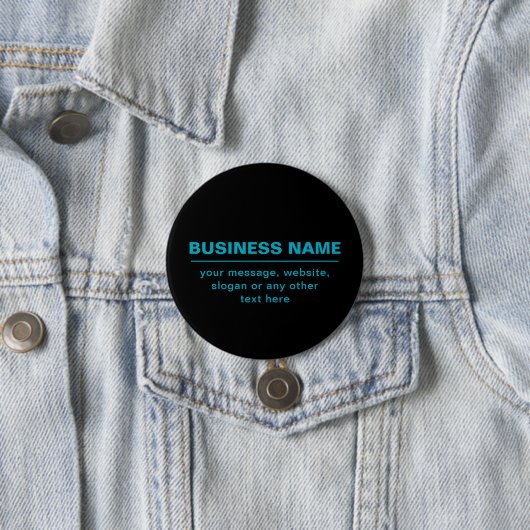 Badge Rond 7,6 Cm Texte personnalisable pour l'entreprise, etc. Noir (En situation)