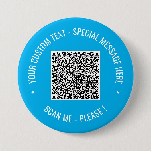 Badge Rond 7,6 Cm Texte personnalisé d'information de scan de Code Q (Devant)